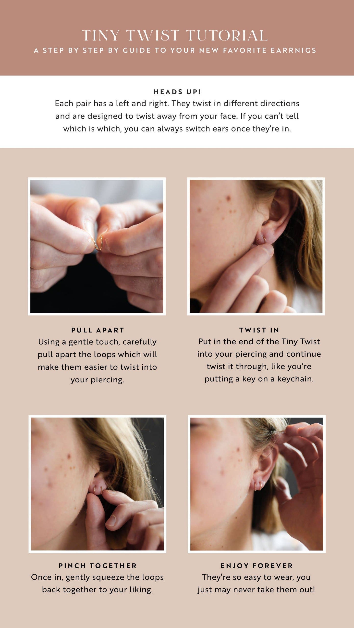 Tiny Twist Earrings | Smaller - 6MM / Twisted / 14kt Gold Fill