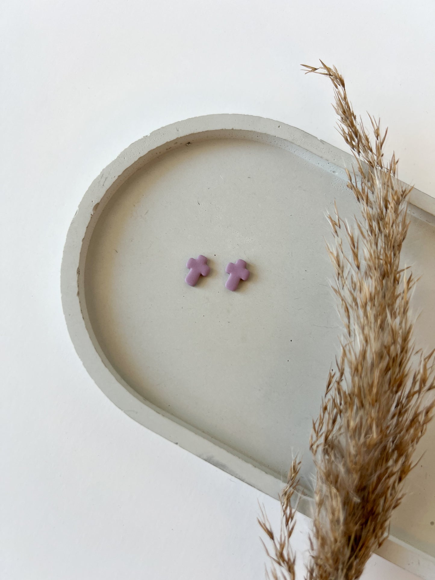 Cross Studs, Purple