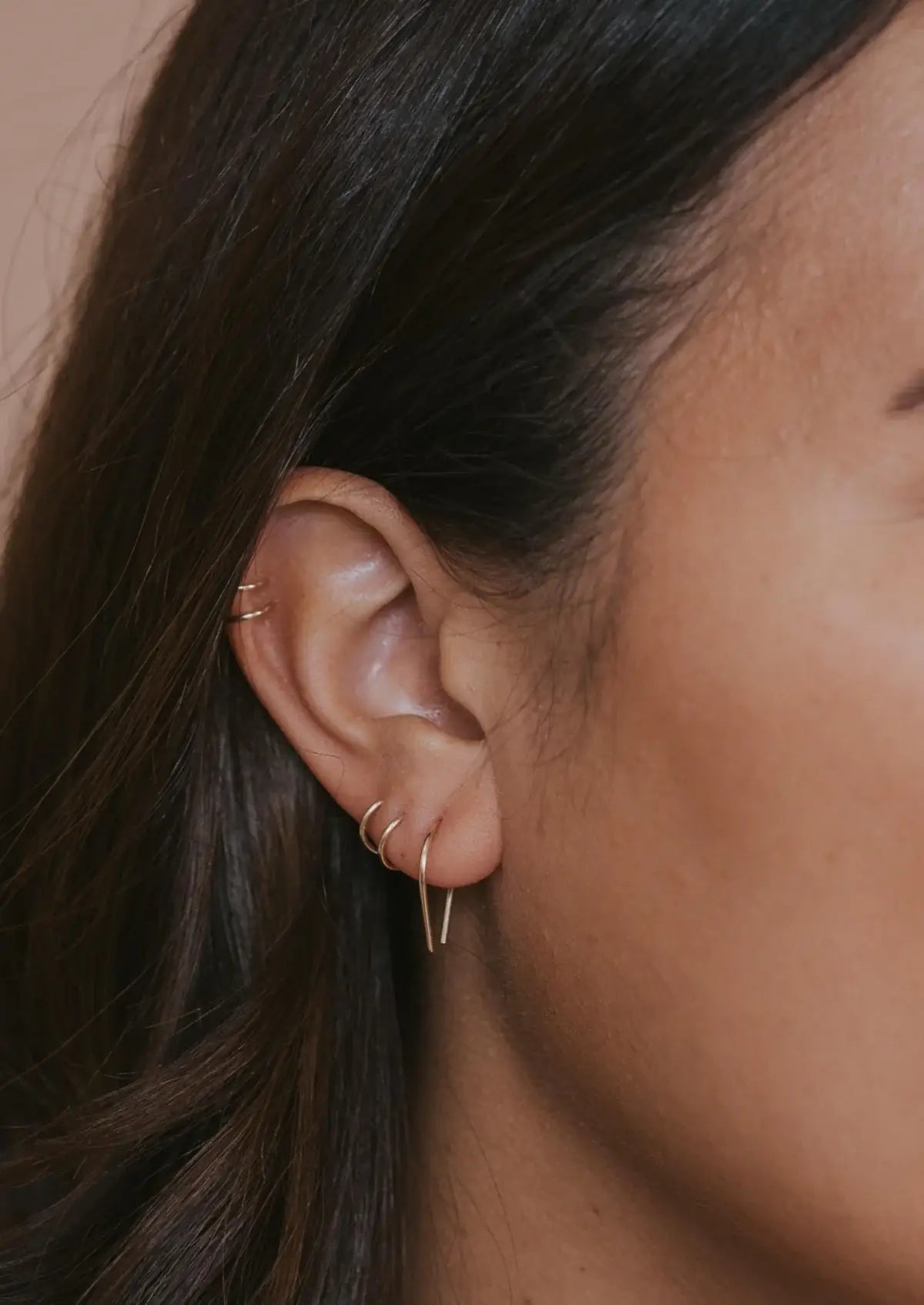 Tiny Horseshoe Earrings | 14kt Gold Fill