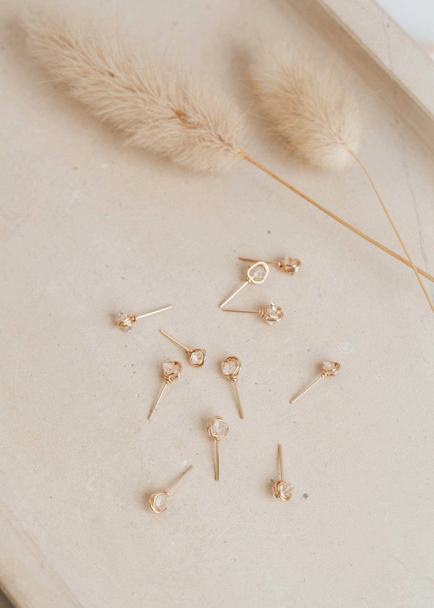 Herkimer Diamond Studs | 14kt Gold Fill