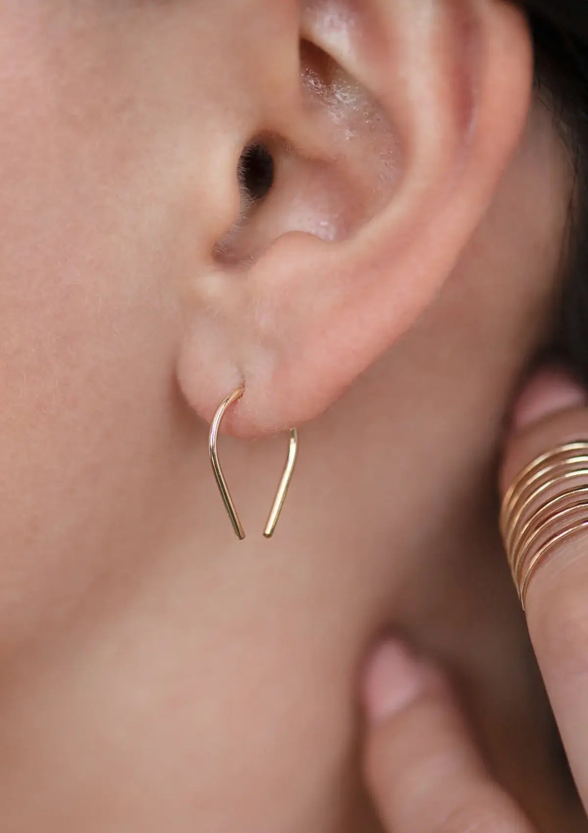 Tiny Horseshoe Earrings | 14kt Gold Fill