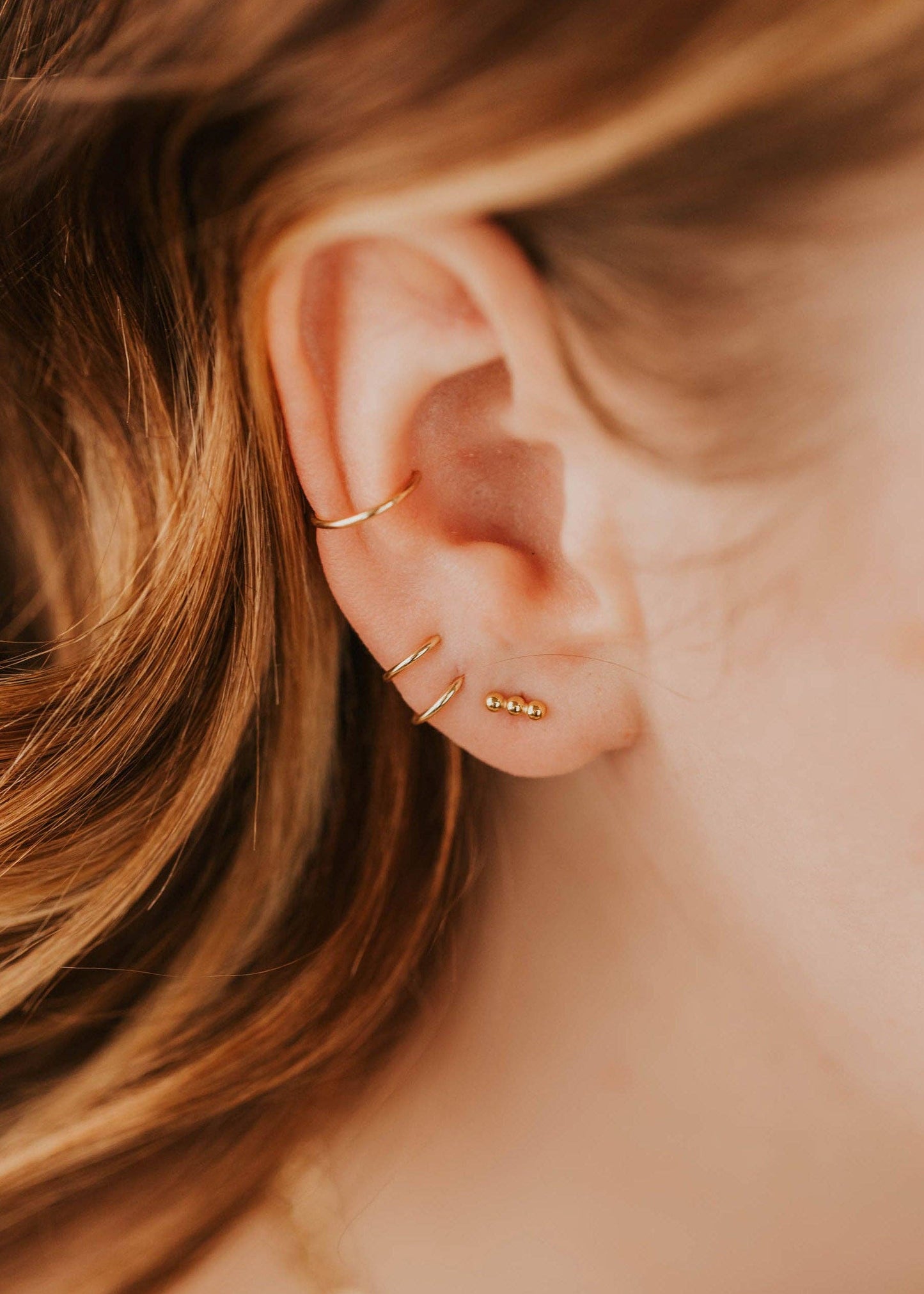 Triple Dot Studs | 14kt Gold Fill