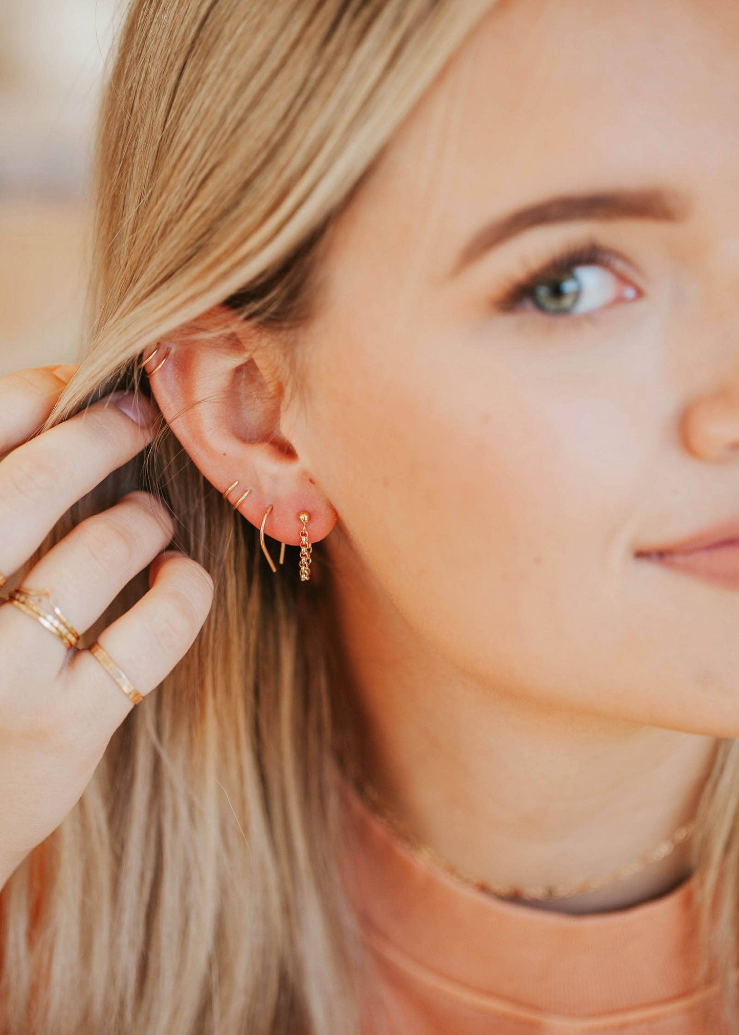 Tiny Horseshoe Earrings | 14kt Gold Fill