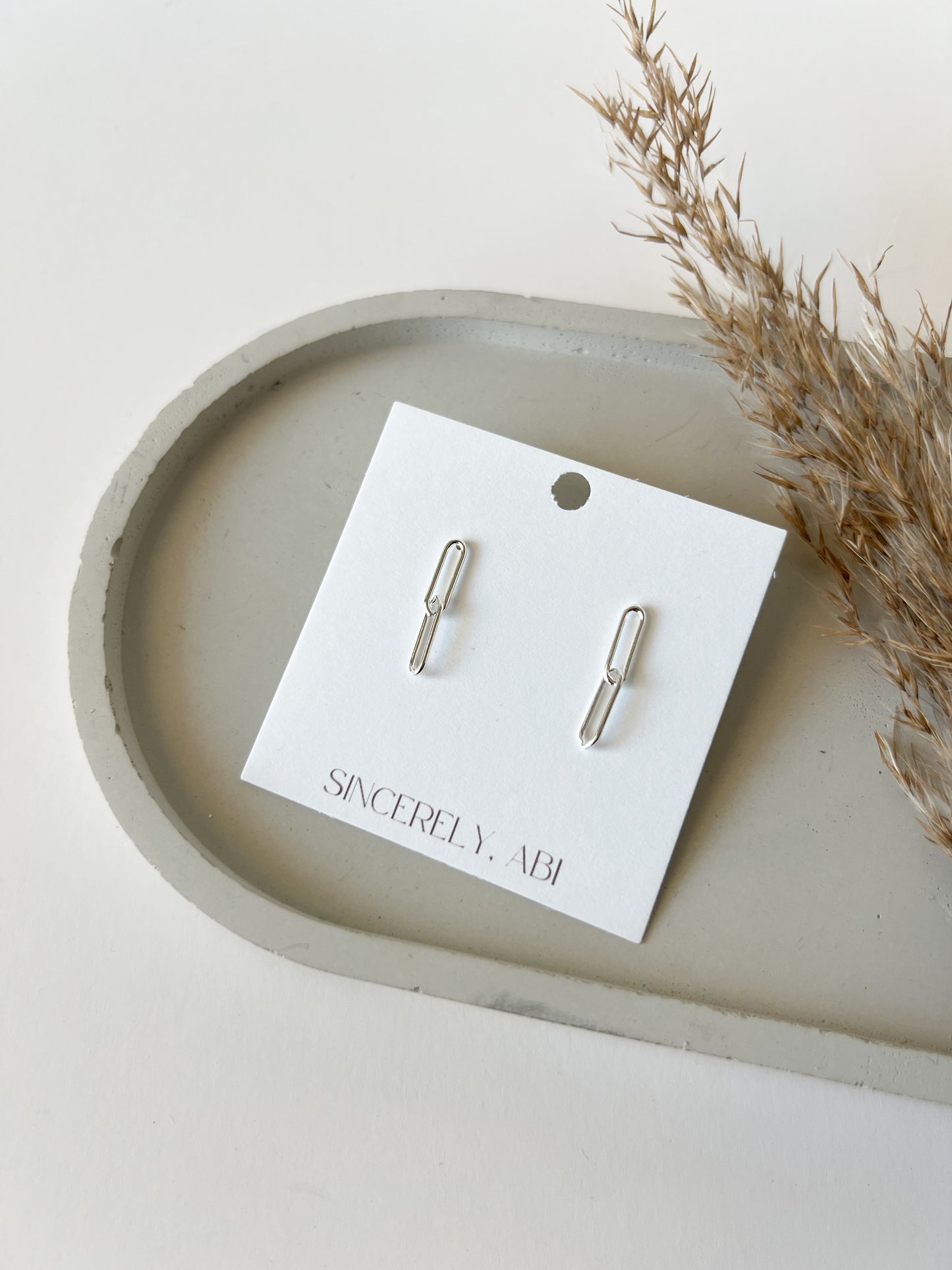 Sterling Silver Paperclip Chain Dangle Earrings