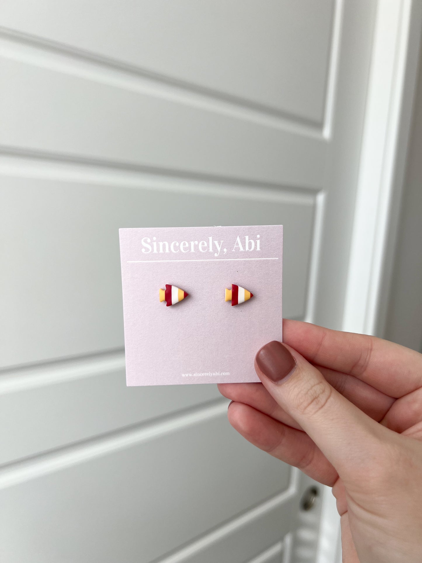 Mini Striped Arrowhead Studs