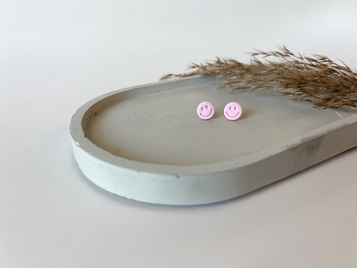 Happy Face Studs | Pink