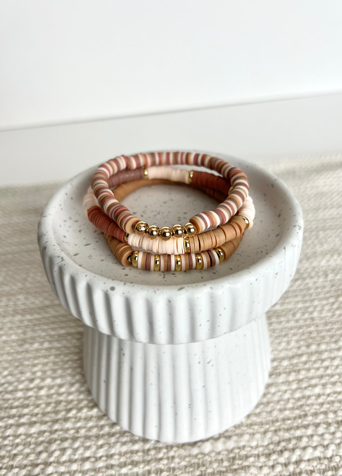 Earth Tones Heishi Bracelet Stack