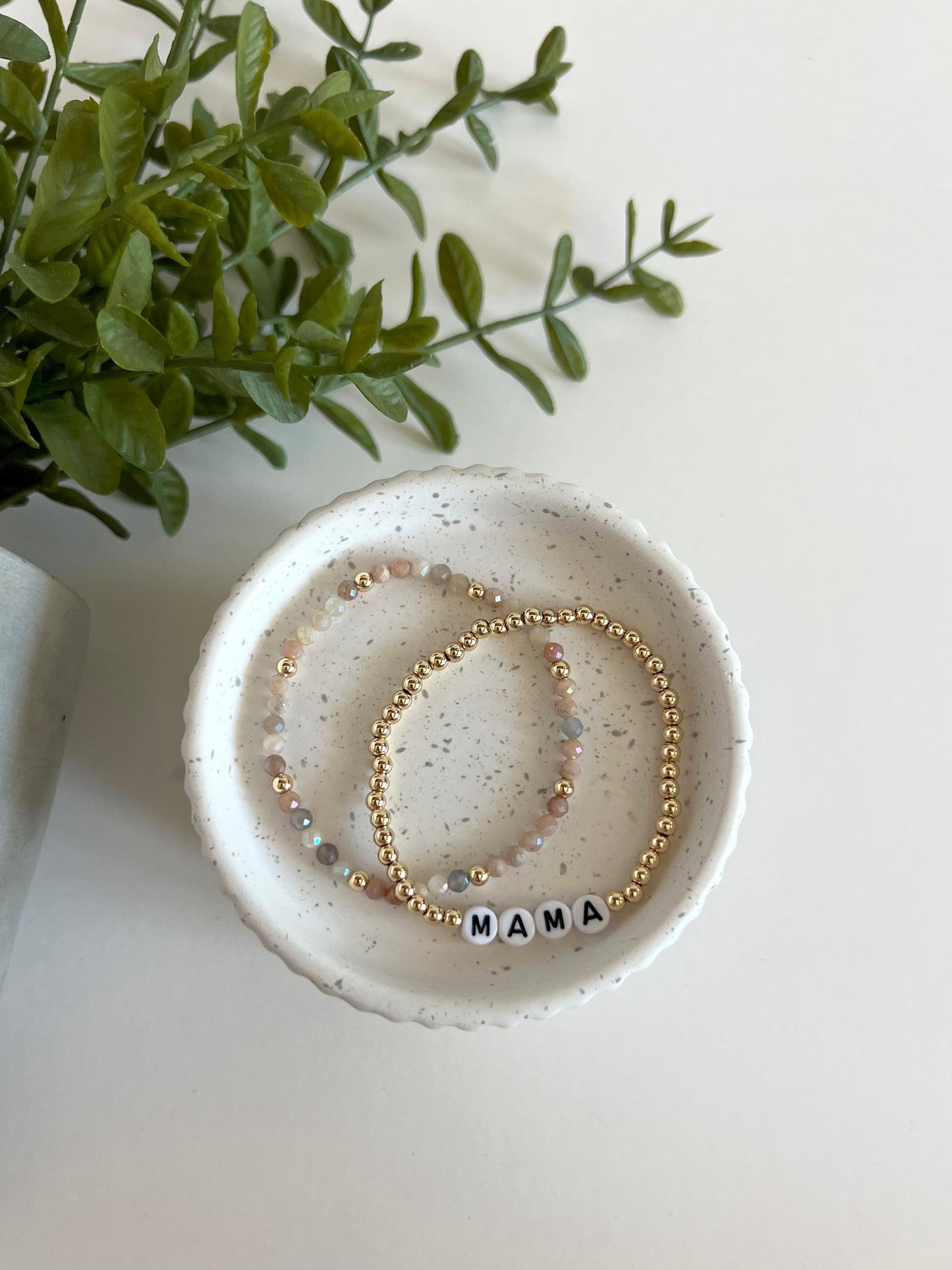 4mm Gold Beaded Mama Bracelet