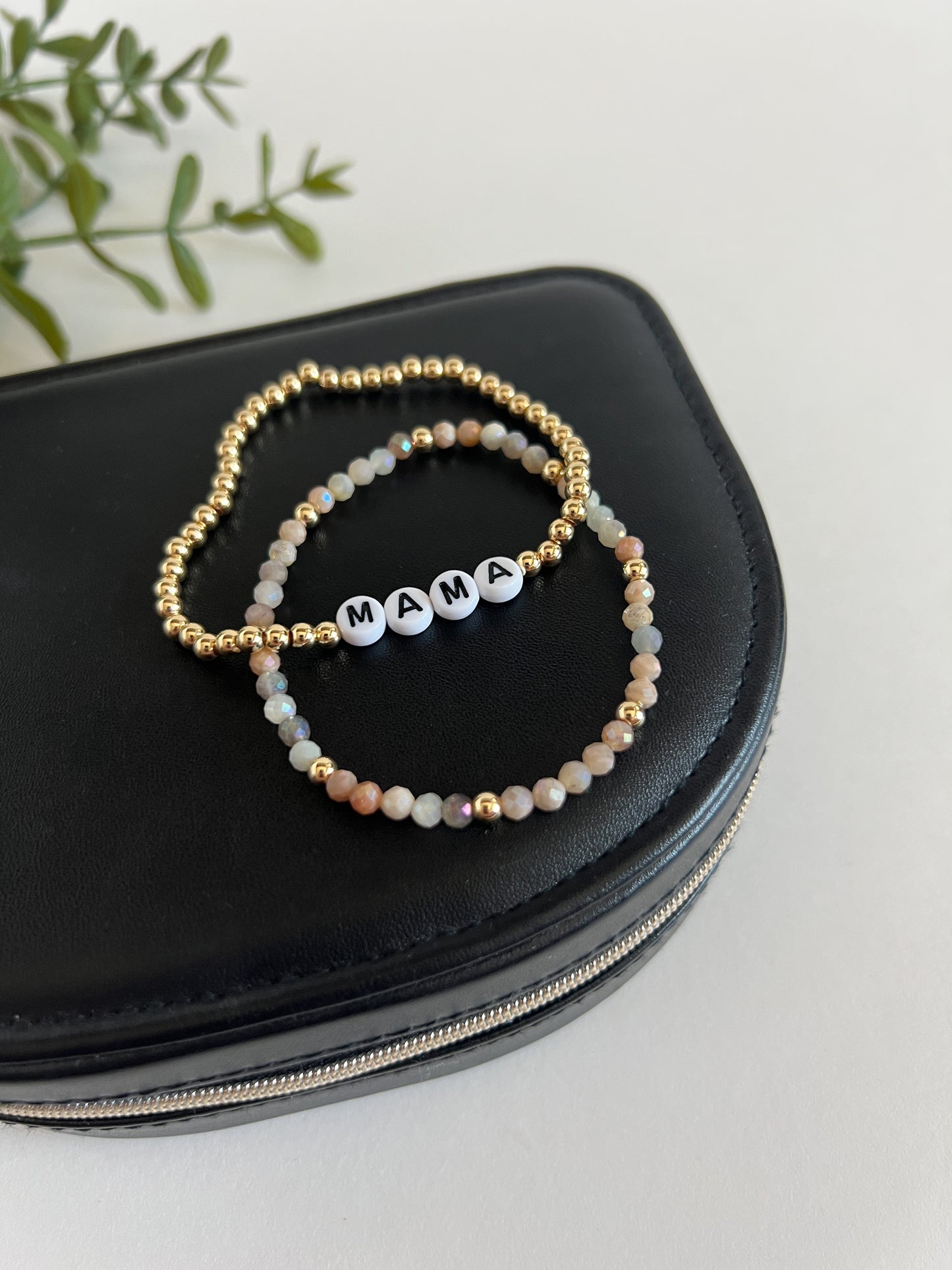 4mm Gold Beaded Mama Bracelet