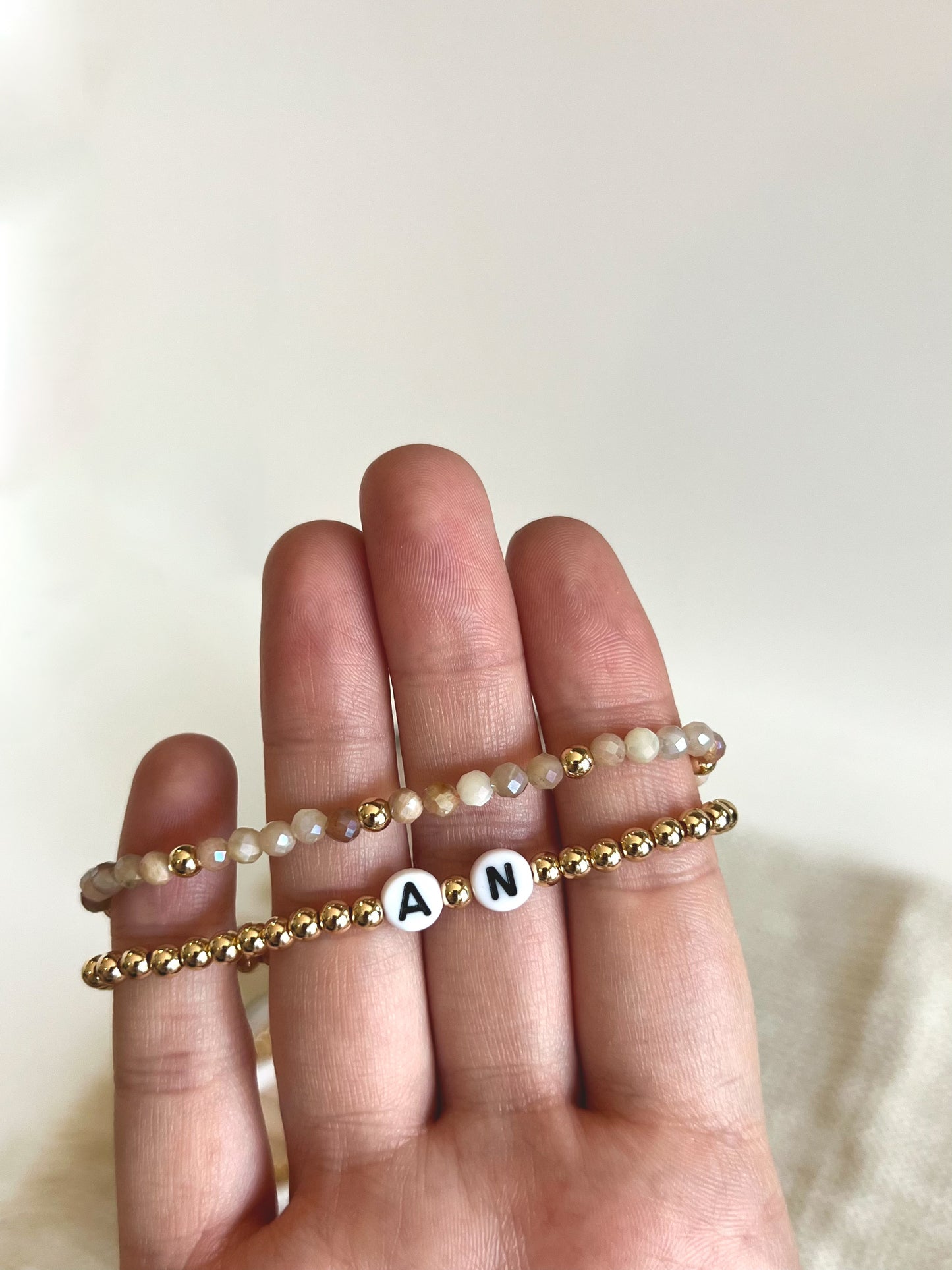 4mm Orange Sunstone Stacking Bracelet