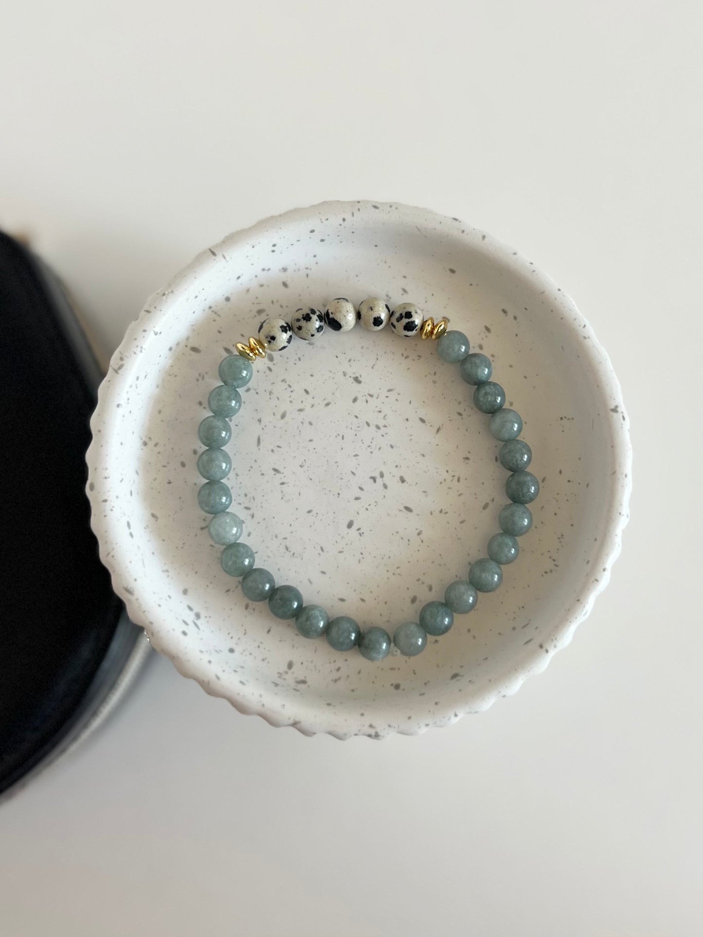 Jasper Stacking Bracelet with Dalmatian Accents