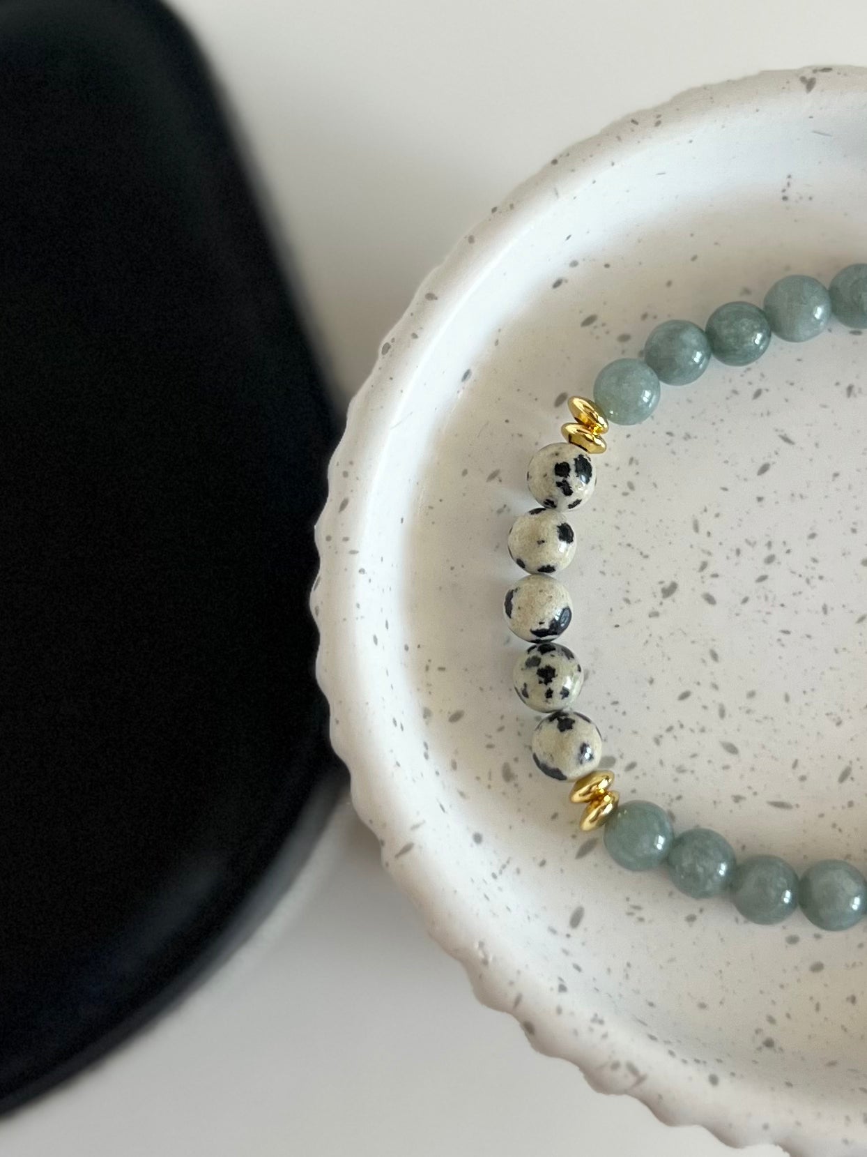 Jasper Stacking Bracelet with Dalmatian Accents