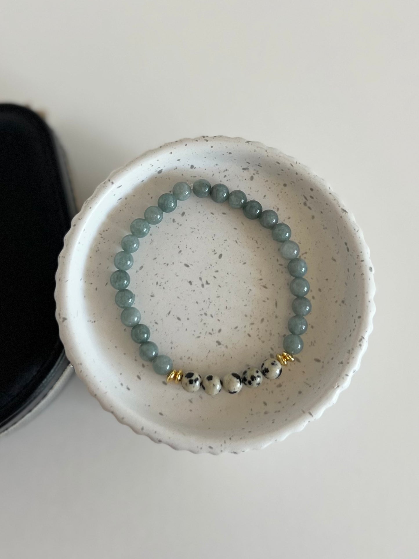 Jasper Stacking Bracelet with Dalmatian Accents