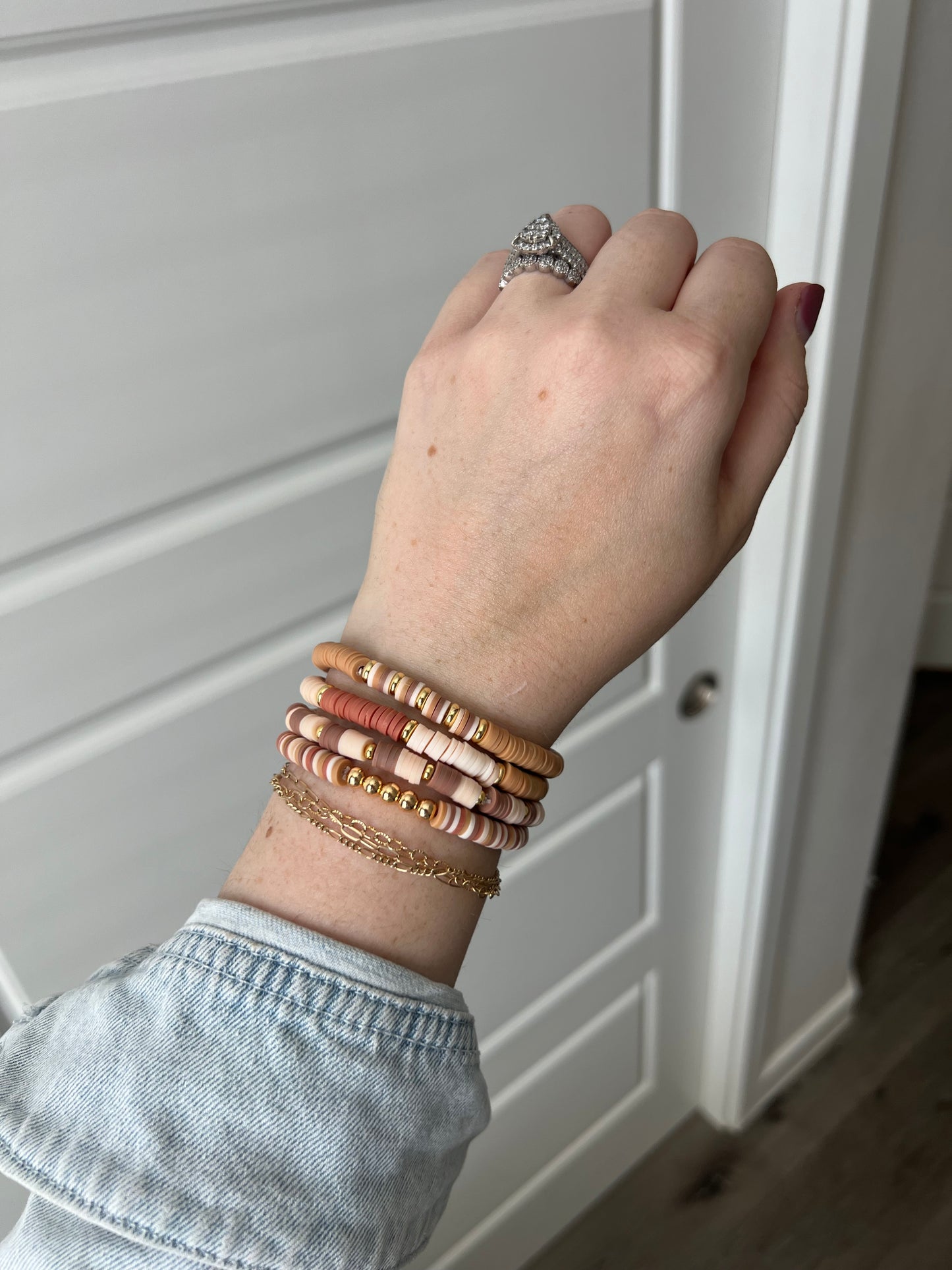 Earth Tones Heishi Bracelet Stack
