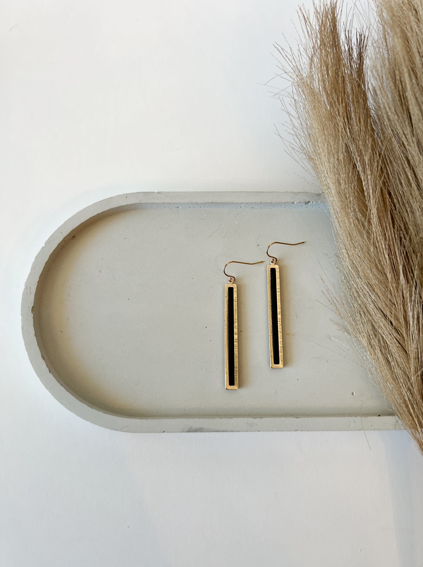 Gold Bar Dangles | Black