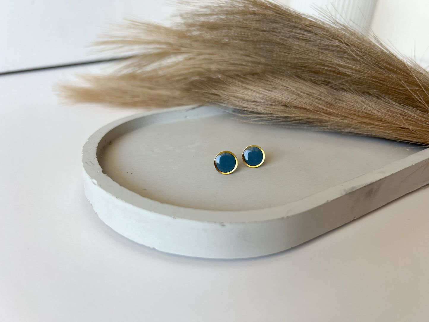 Gold Trim Basic Studs Teal