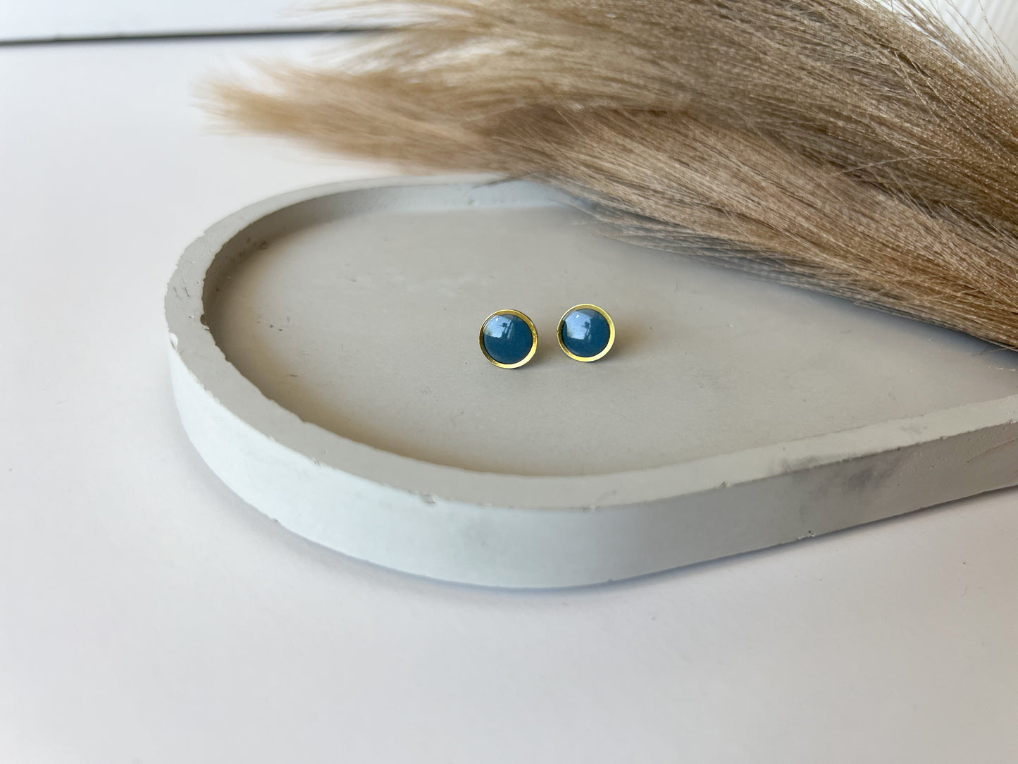 Gold Trim Basic Studs Teal