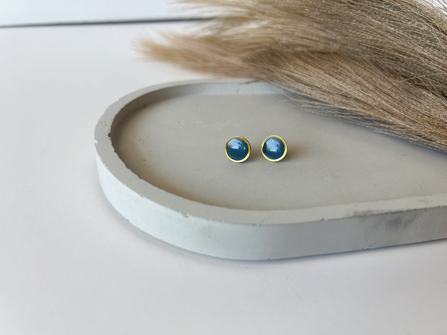 Gold Trim Basic Studs Teal