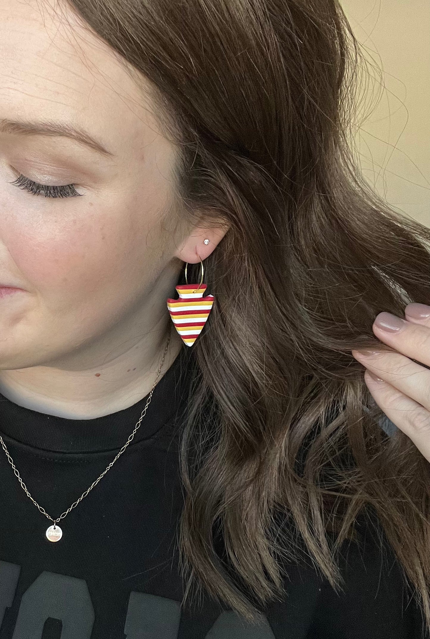 Large Arrowhead Hoops, Stripes