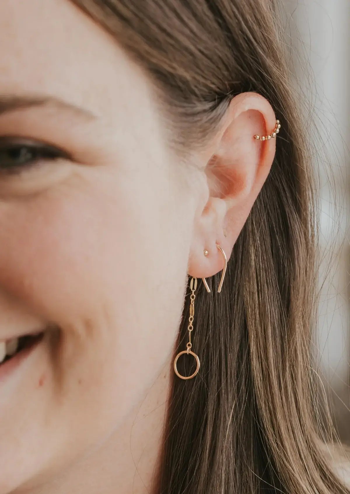 Tiny Horseshoe Earrings | 14kt Gold Fill