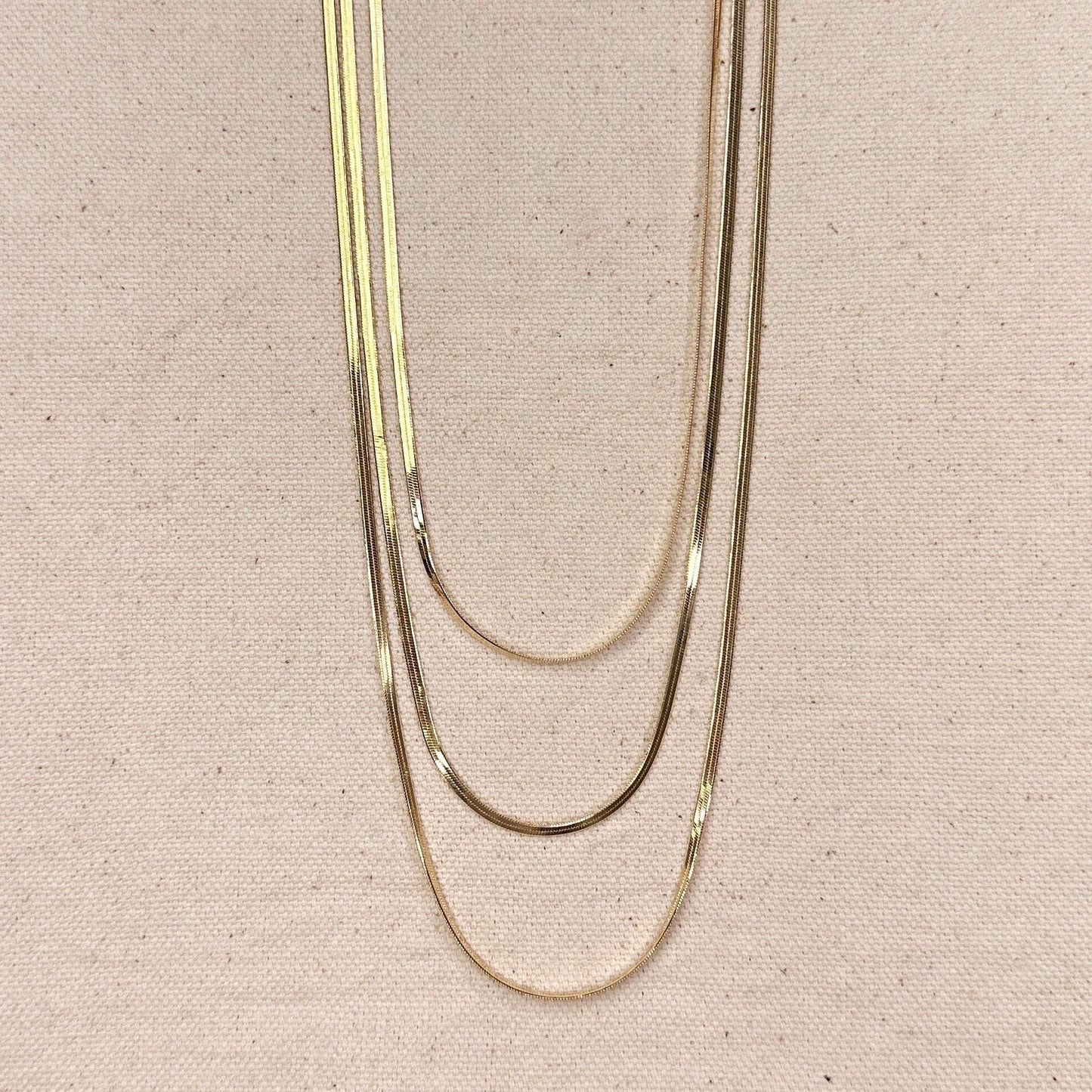 18k Gold Fill 2.0mm Thickness Herringbone Chain | 18 inches