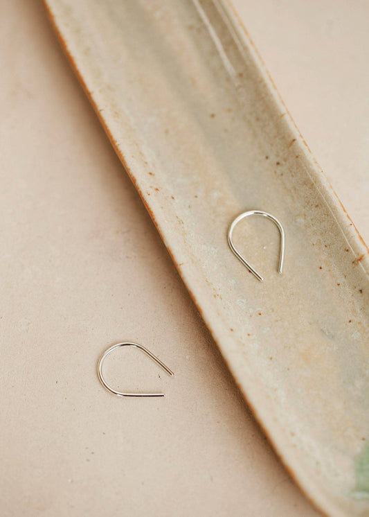 Tiny Horseshoe Earrings | Sterling Silver