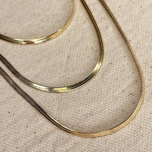 18k Gold Fill 2.0mm Thickness Herringbone Chain | 18 inches