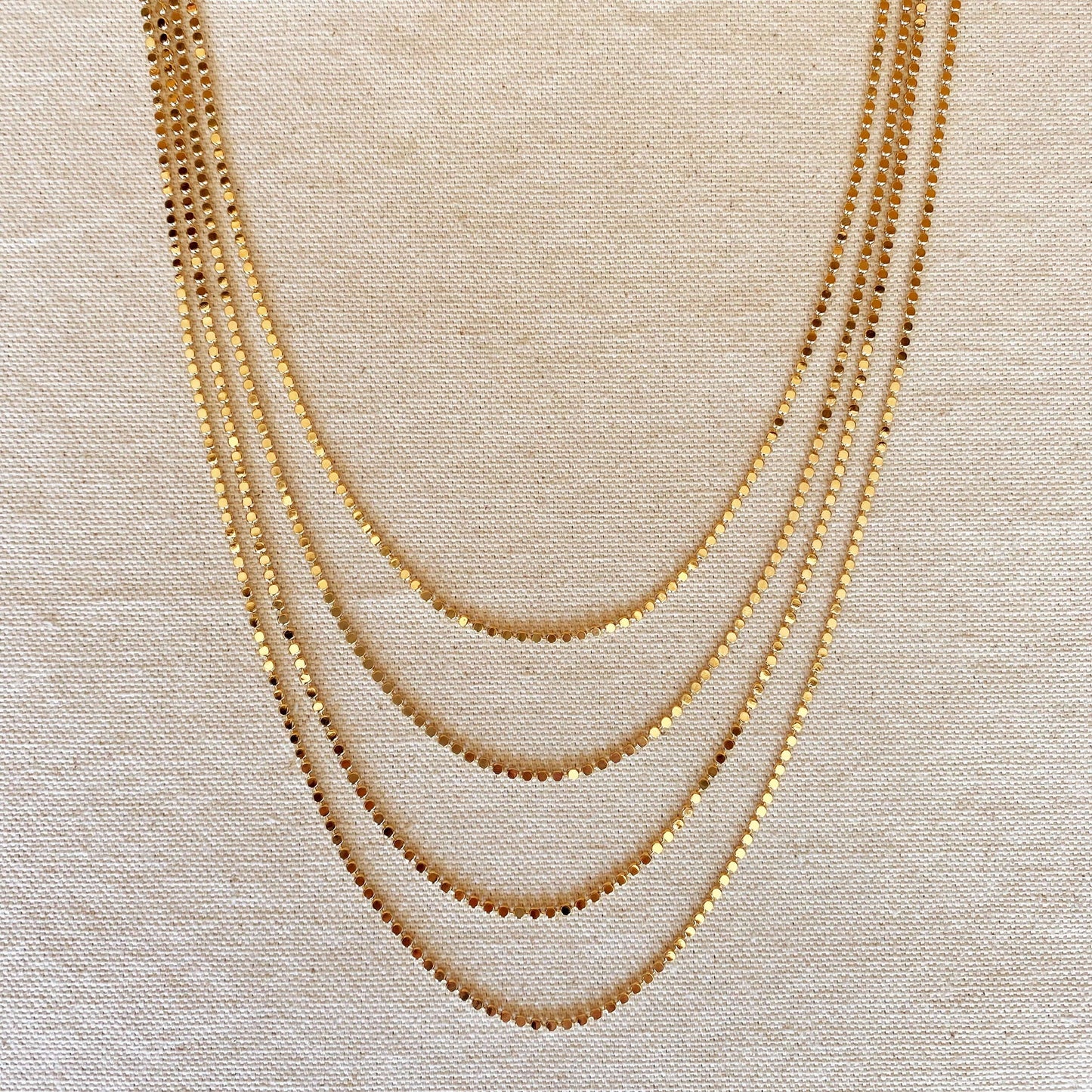 18k Gold Fill 2mm Flat Ball Chain Necklace | 16 inches