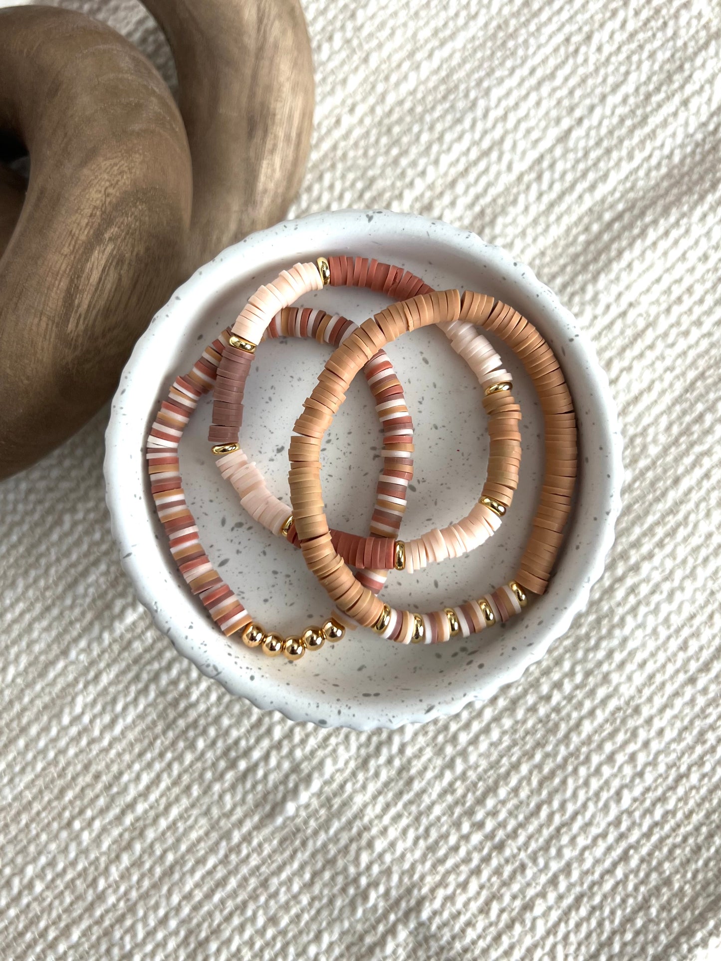 Earth Tones Heishi Bracelet Stack