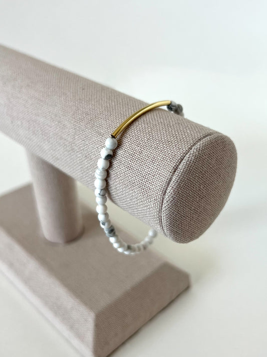 4mm White Howlite Stacking Bracelet