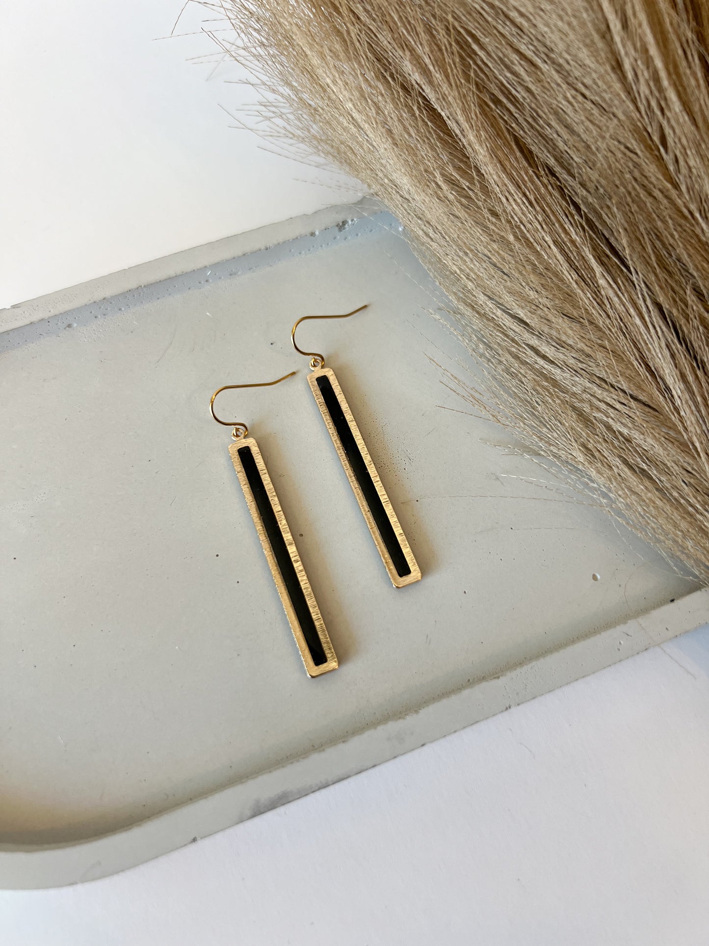 Gold Bar Dangles, Black