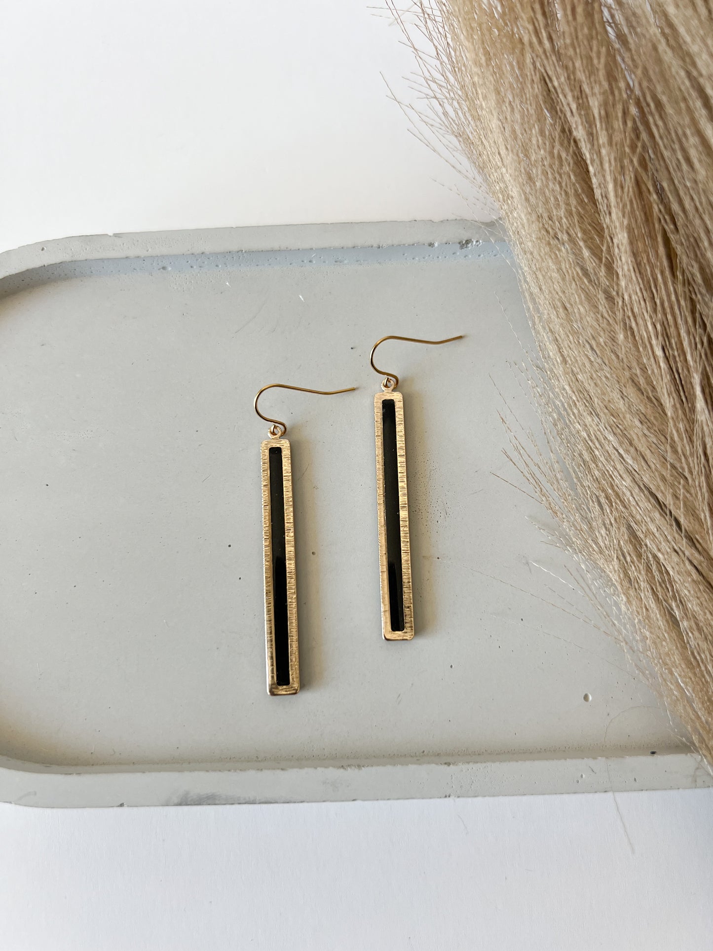 Gold Bar Dangles, Black