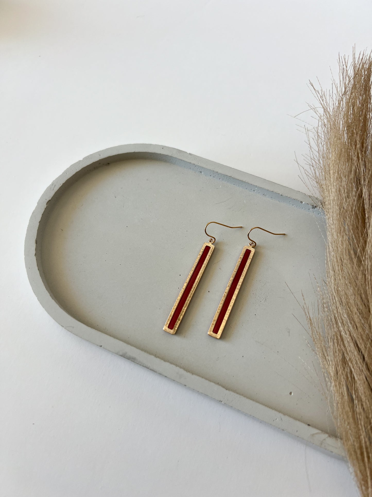 Gold Bar Dangles, Red