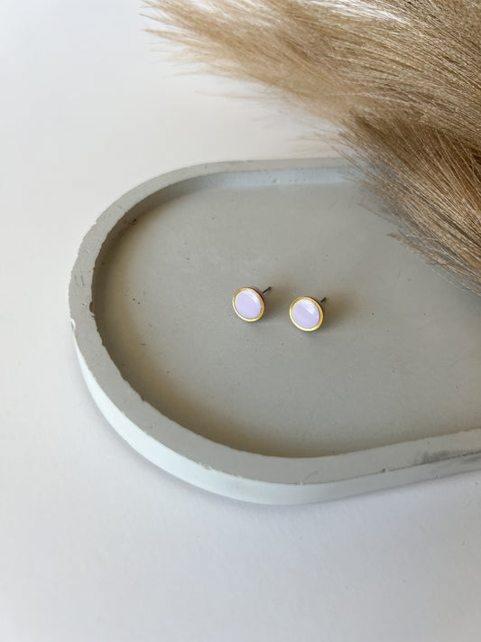 Gold Trim Basic Studs, Lilac