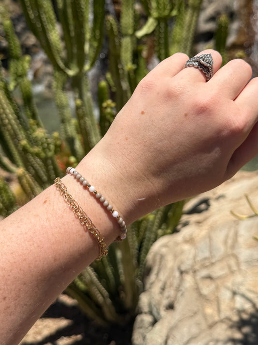 4mm Beige Stacking Bracelet