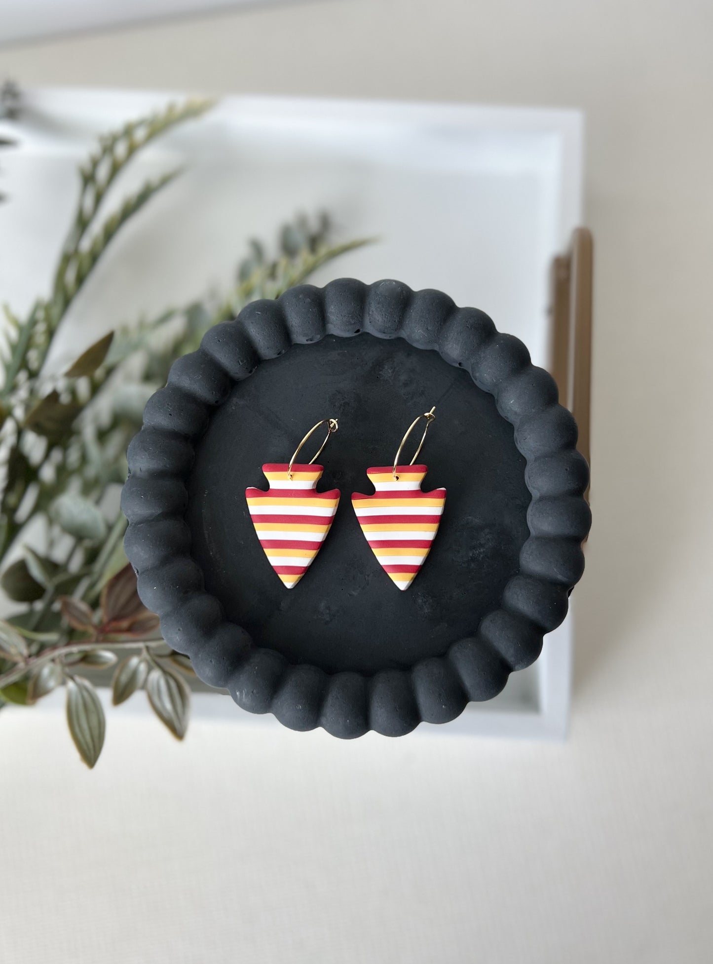 Large Arrowhead Hoop, Stripes*PREORDER*