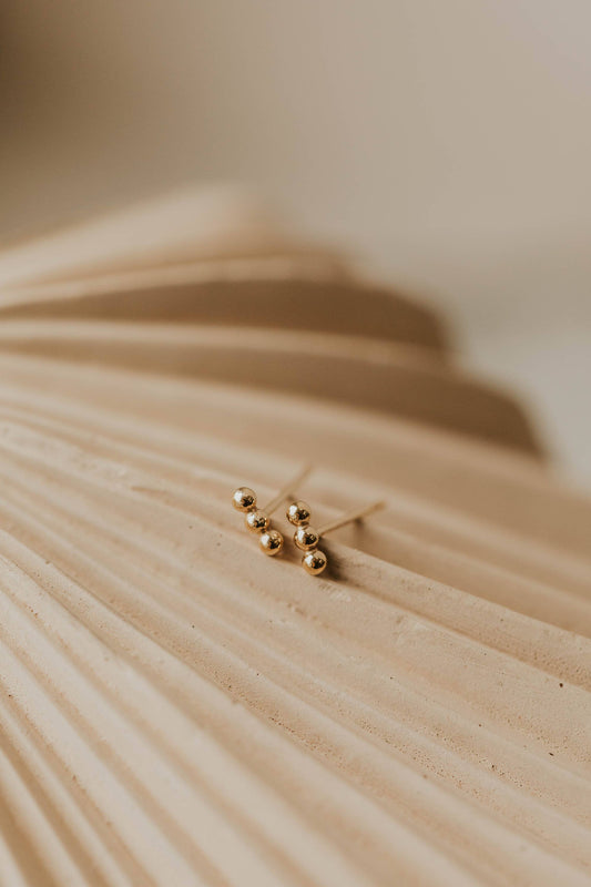 Triple Dot Studs | 14kt Gold Fill