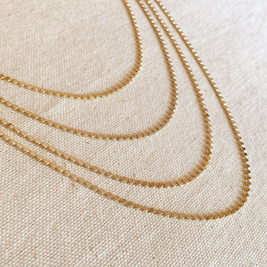 18k Gold Fill 2mm Flat Ball Chain Necklace | 16 inches