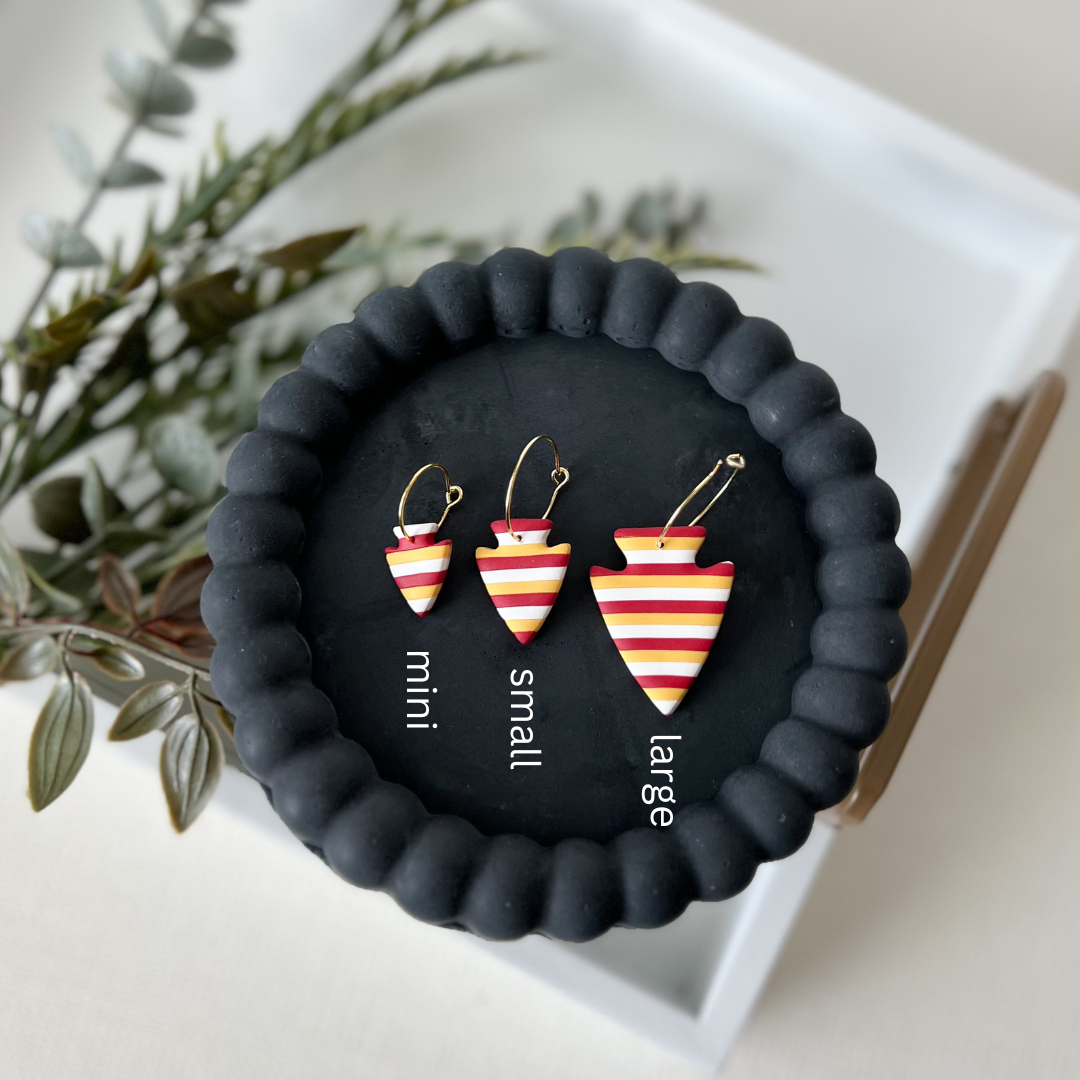 Large Arrowhead Hoop, Stripes*PREORDER*